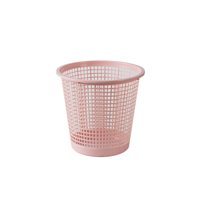 Plastic Hollow Trash Bin Household Bathroom Kitchen Toilet Trash Bin Coverless Large Office Waste Paper Basket