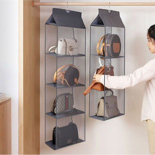 Bag storage hanging bag household fabric transparent storage bag wardrobe hanging leather bag dust bag wholesale