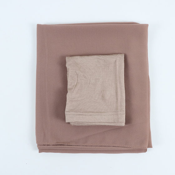 mercerized cotton tube cap chiffon long scarf one belt suit base cap scarf factory wholesale headscarf muslim