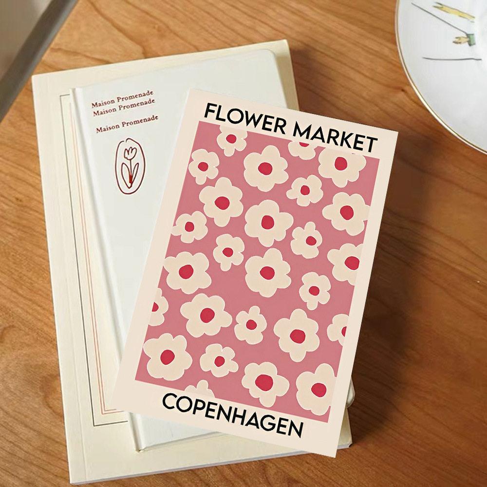 15 ins same style flower art cards simple girl heart bedroom dormitory wall decoration Korean style photo