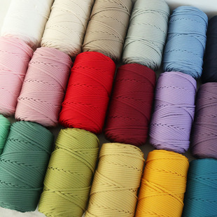 Anthracene Mengyuan 300g 4mm Large Rolled Round Strand Yarn Cropped Carpet Woven Round Rope ins Wind Gradient Mat Line