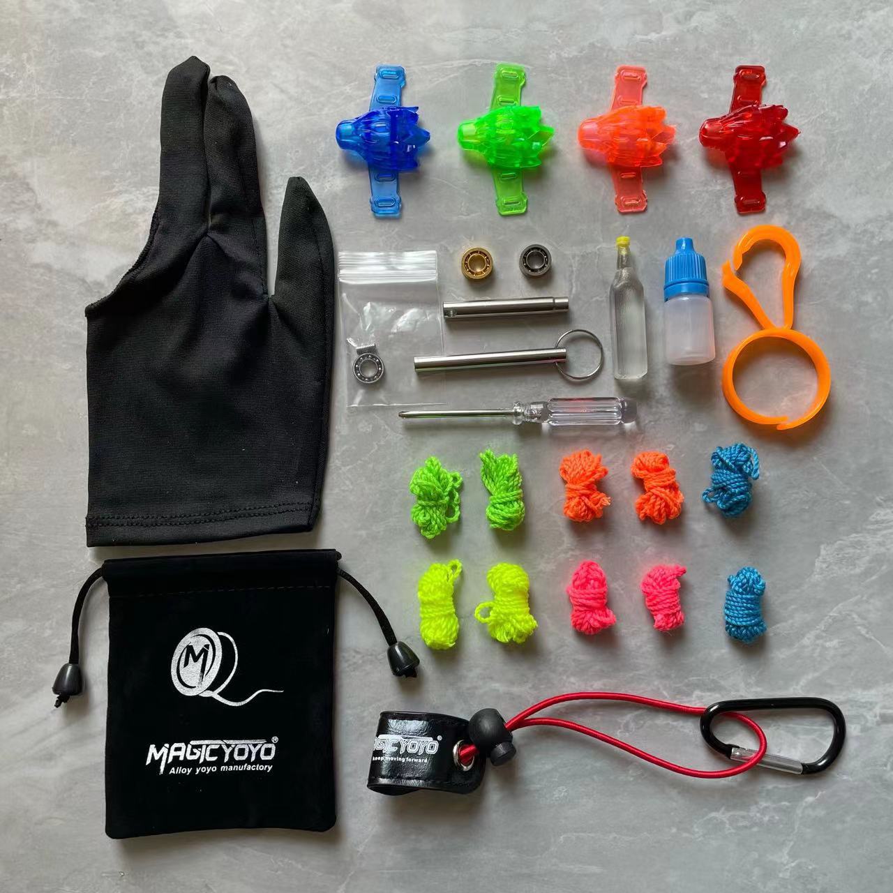 Yo-Yo accessories suit rope lubricating oil shaft puller gloves center shaft 10 beads KK ball bearing parts side shaft