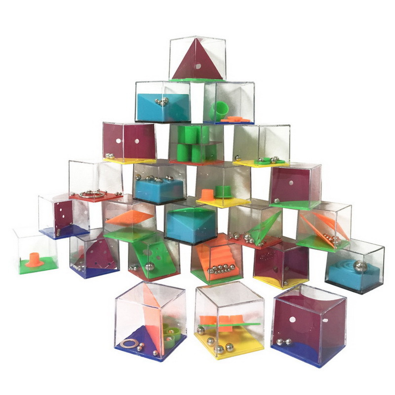Puzzle Casual Gravity Balance Beads 24-Piece Set Mini Handheld Stereo Ball Maze Rubik's Cube Game Toy Set