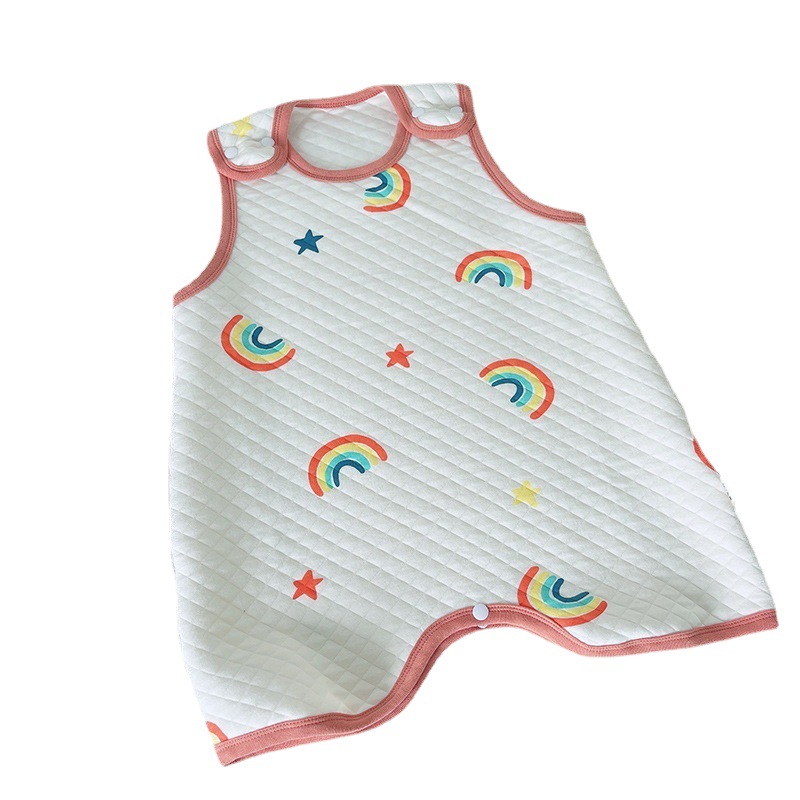 Baby Sleeveless Sleeping Bag Baby Vest Kick-proof Quilt Autumn and Winter Seasons Universal Children Spring and Autumn Warm Boneless Nightgown