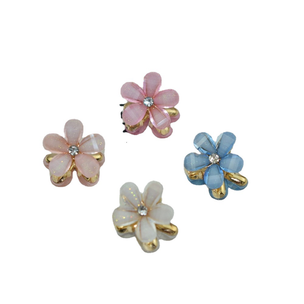 Small size bangs hair clip 2023 new crystal flower side hairpin South Korea Internet celebrity mini temperament hair grip hair accessories_voghion.com