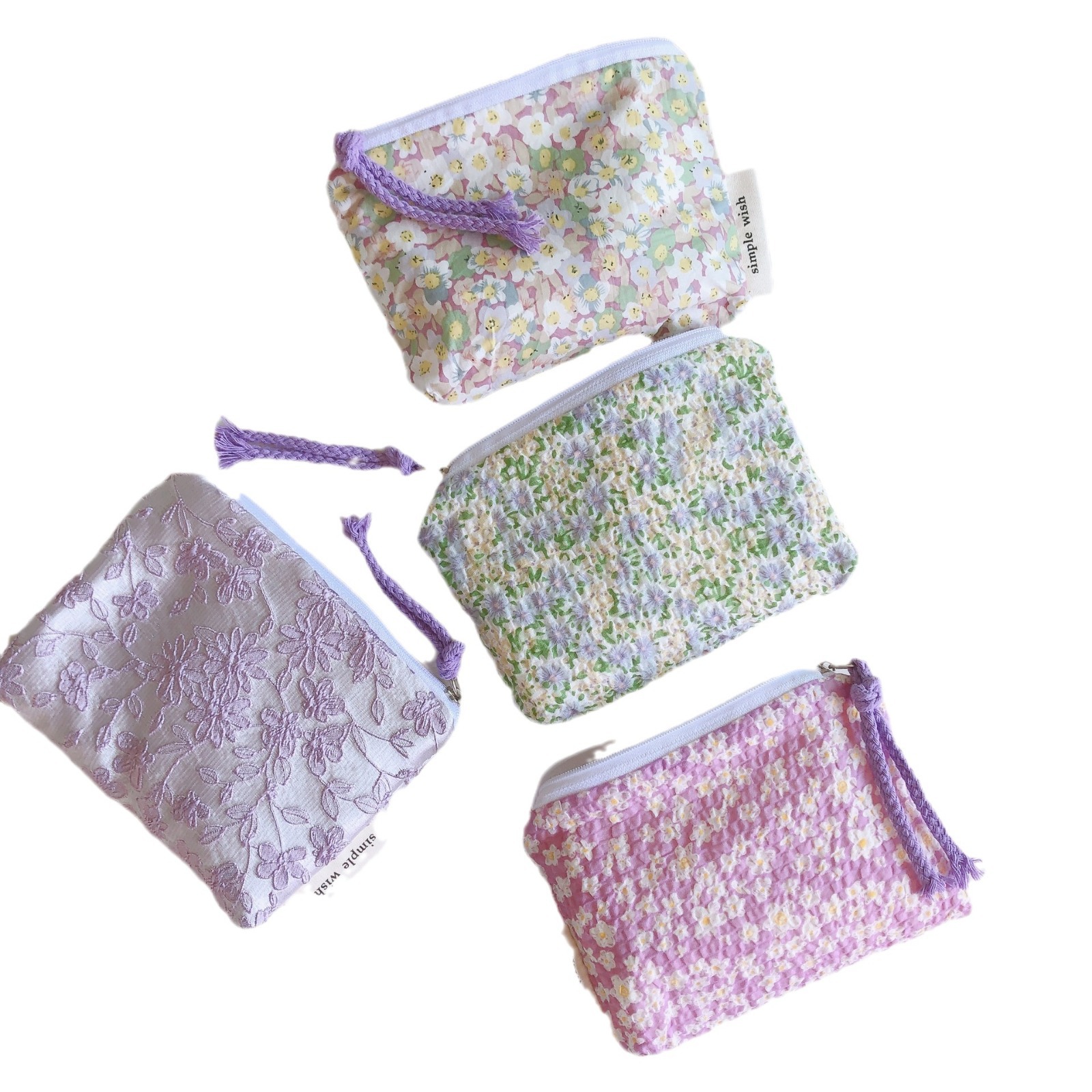 [Su Xi cloth bag] Gentle Cream light purple coin purse mini cotton bag earphones lipstick storage bag