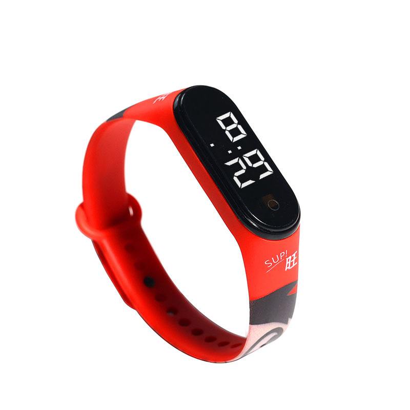 in stock Wholesale Cool Cartoon Printing Waterproof LED Electronic Watch White Light Touch Waterproof for Primary and Secondary School Students