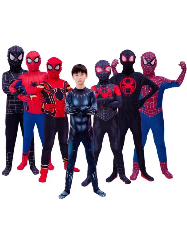 Halloween Spider-Man jumpsuit leotard child adult cosplay Miles steel costume head suit