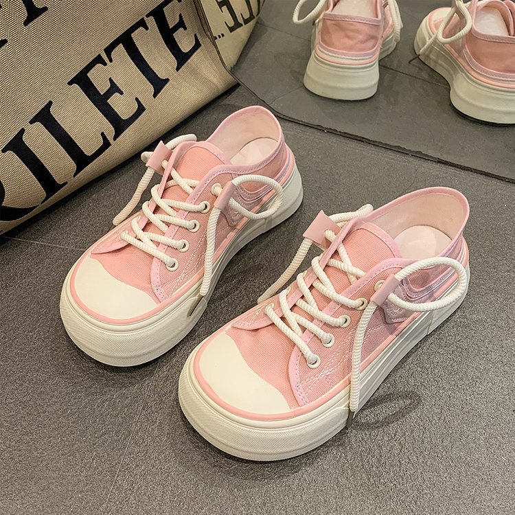 White Canvas Shoes Women's 2023 New Arrival Spring and Autumn ulzzang All-Match Niche Design Star Flat Skateboard Shoes