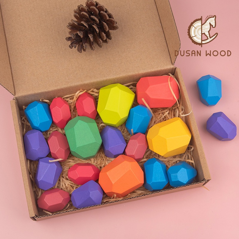 Nordic Early Education Educational Colorful Building Blocks Stacked Stacked Stacked Music Toy Ornaments Training Boys and Girls Stones