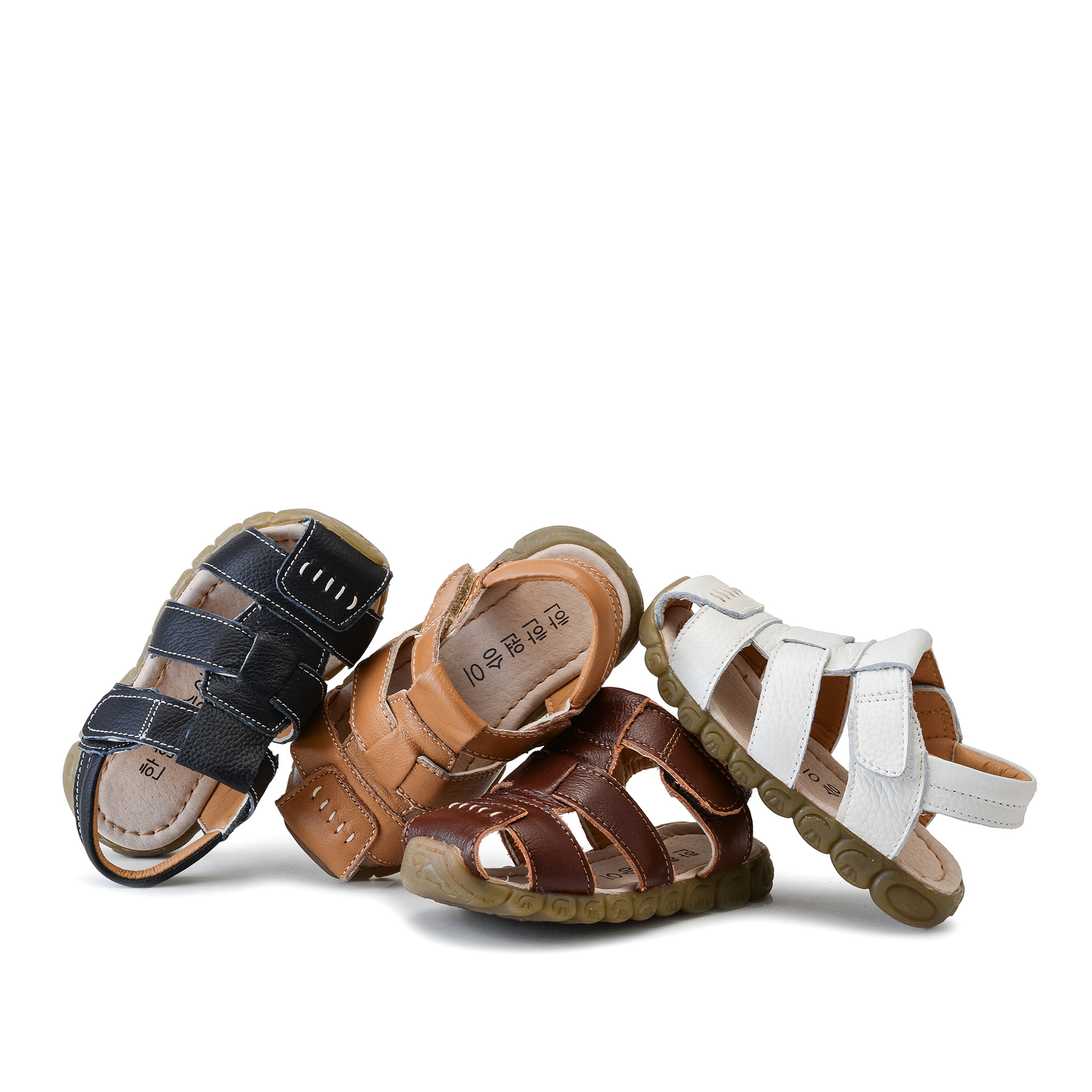Children's leather sandals 2024 summer non-slip soft bottom toddler shoes boys Korean version bag head beach shoes a generation of hair