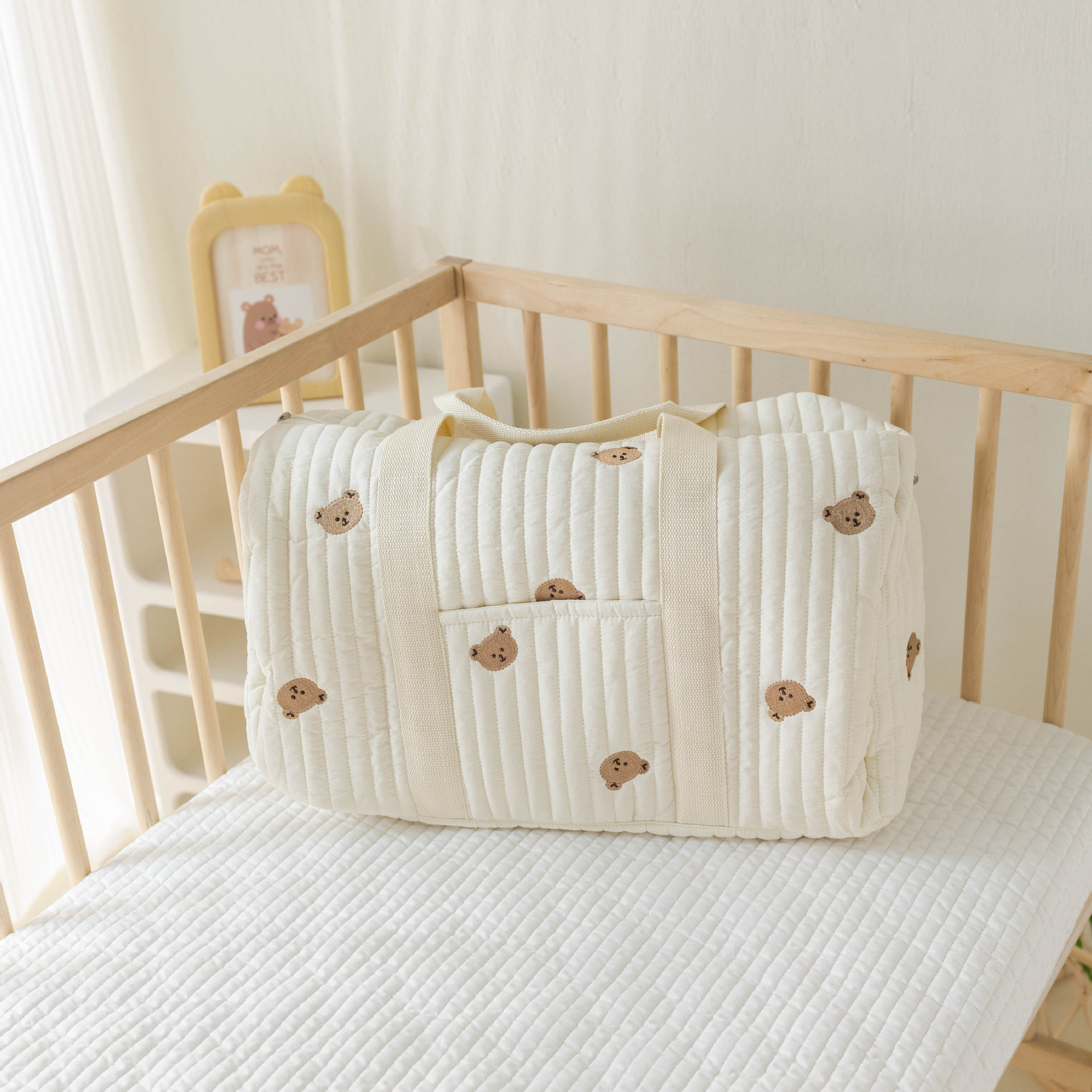 South Korea Short Trip Large Capacity Travel Bag Lightweight Storage Boston Embroidered Mommy Shoulder Crossbody Bag