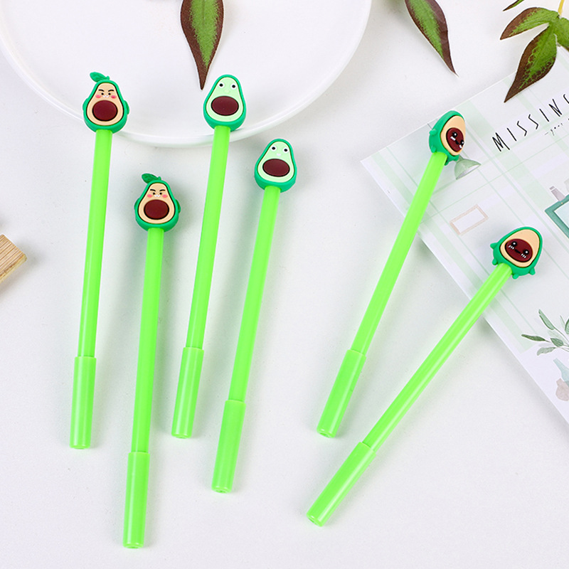 Creative Expression Avocado Gel Pen Cute Student Pen Cartoon Stationery Office Supplies Water-based Black Sign Pen
