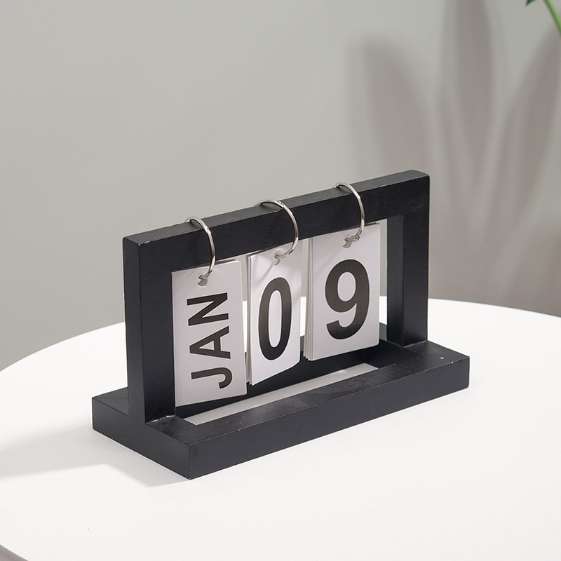 Nordic ins Creative Simple Modern Bedroom Wooden Calendar Desk Calendar Office Desktop Decorations Small Ornaments