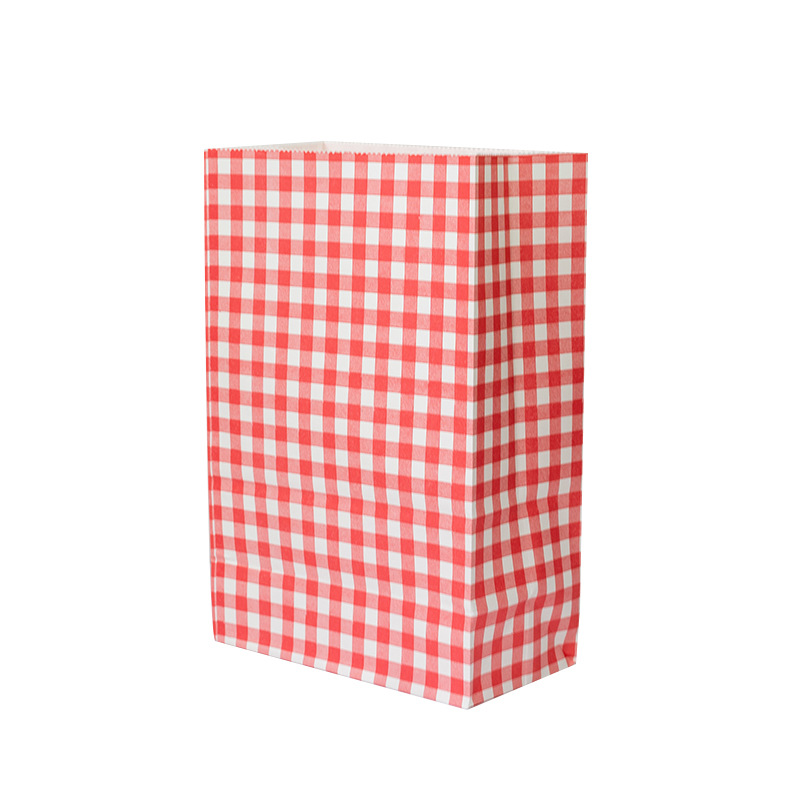 Cute Color Plaid Gift Kraft Paper Bag Children's New Year Christmas Gift Bagging Bag Blind Bag Cross Border