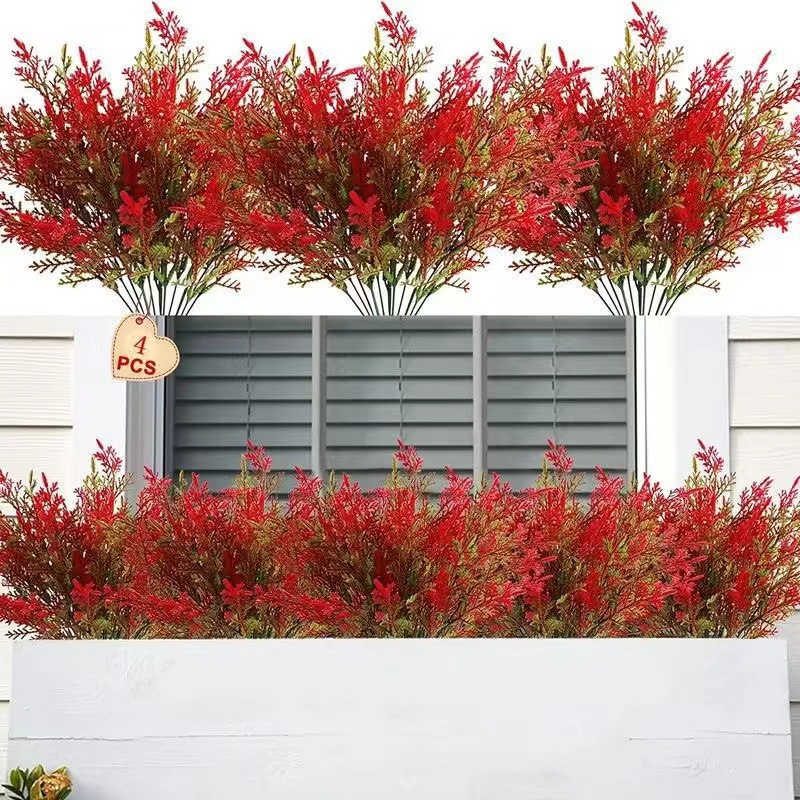 Cross-border artificial plastic Cedar Green Leaf balcony garden bonsai decoration green plant home landscape decoration plant