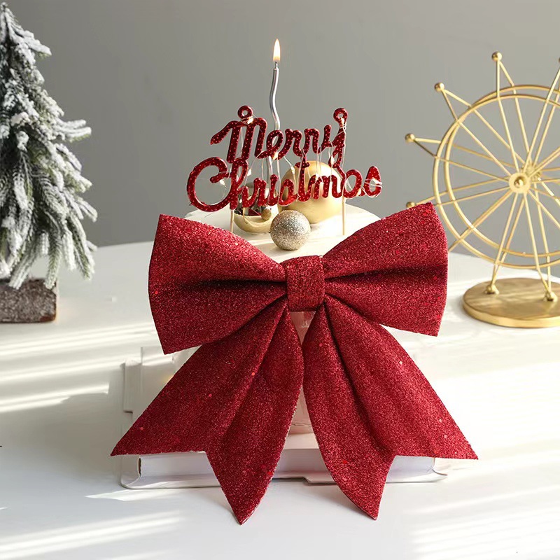 Christmas lowercase English letter card cake decoration baking card accessories Christmas tree Christmas hat cake decorations