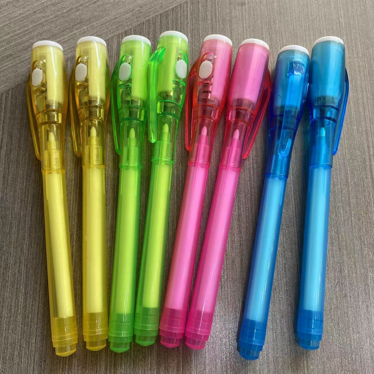 Student multi-function anti-counterfeiting word money detector pen magic pen advertising luminous LED UV invisible light luminous pen