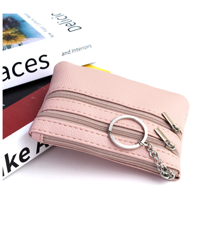 Bolso para llaves de estilo coreano para mujer, de color macarrón, minimonedero sencillo de color sólido para madres, tarjetero pequeño portátil de varias capas, suave_voghion.com