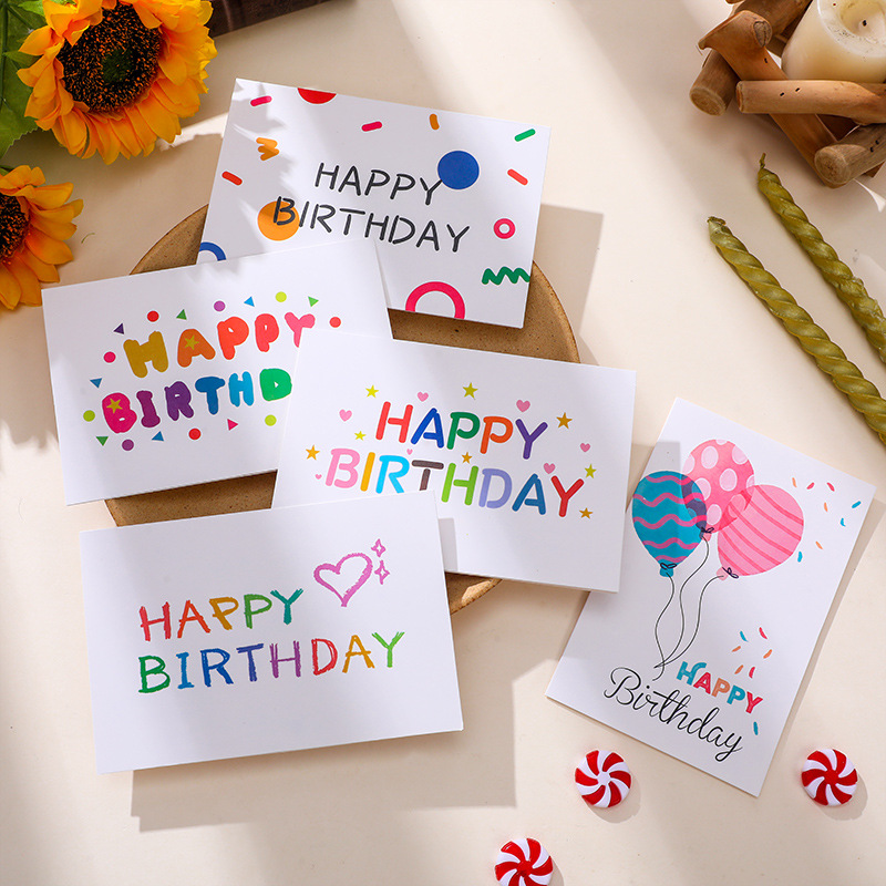birthday card creative simple blessing card Happy birthday birthday birthday party gift message discount card