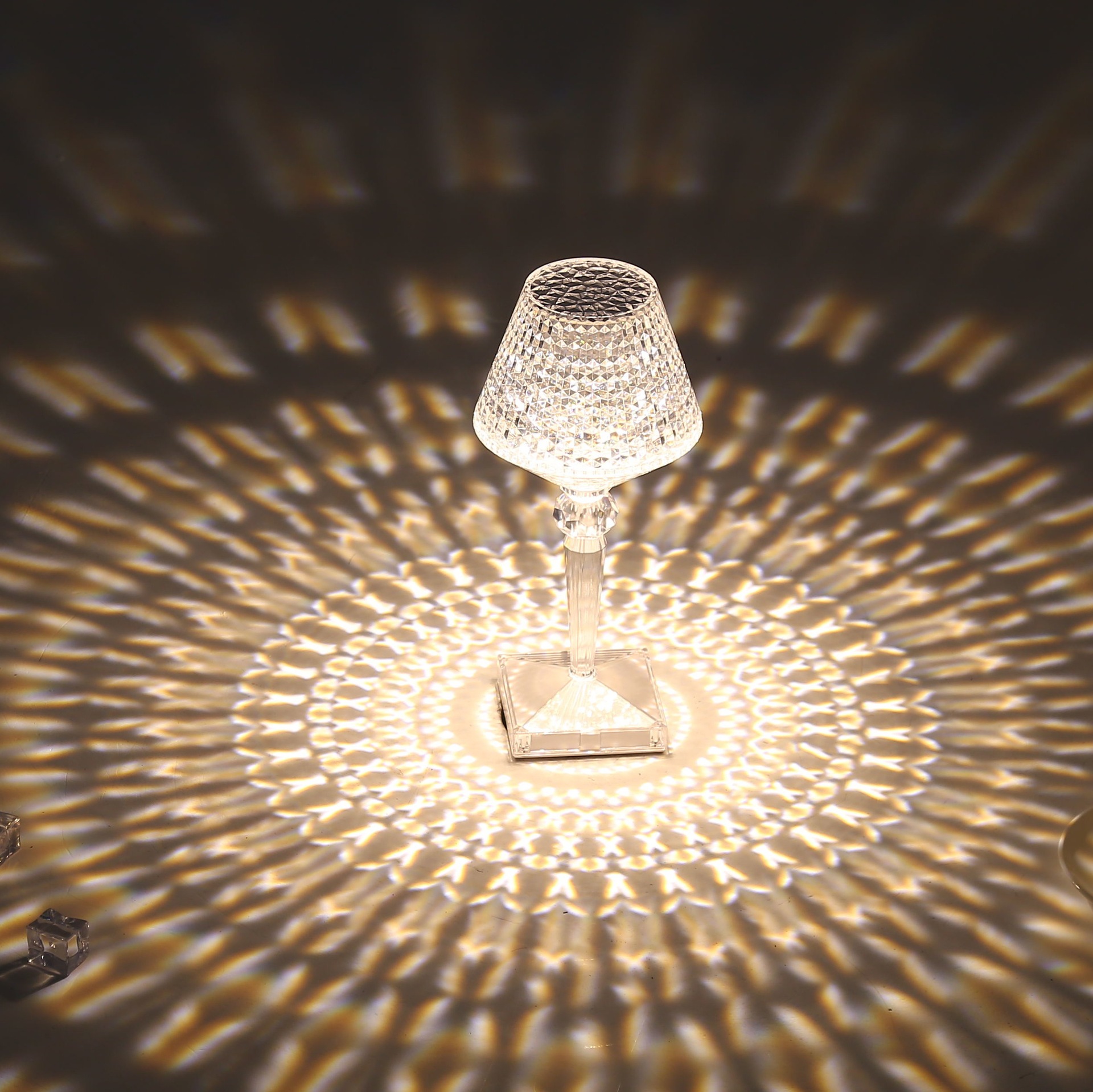 Cross-border Crystal Moon Wine Glass Table Lamp Simple Light Luxury Bedside Bedside Decorative Romantic Atmosphere Nightlight