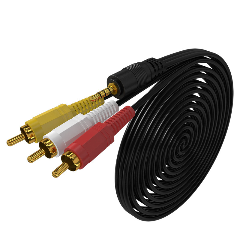 3.5mm to 3RCA a pair of three lotus head electric video amplifier audio box connection line AV one three tone line of sight