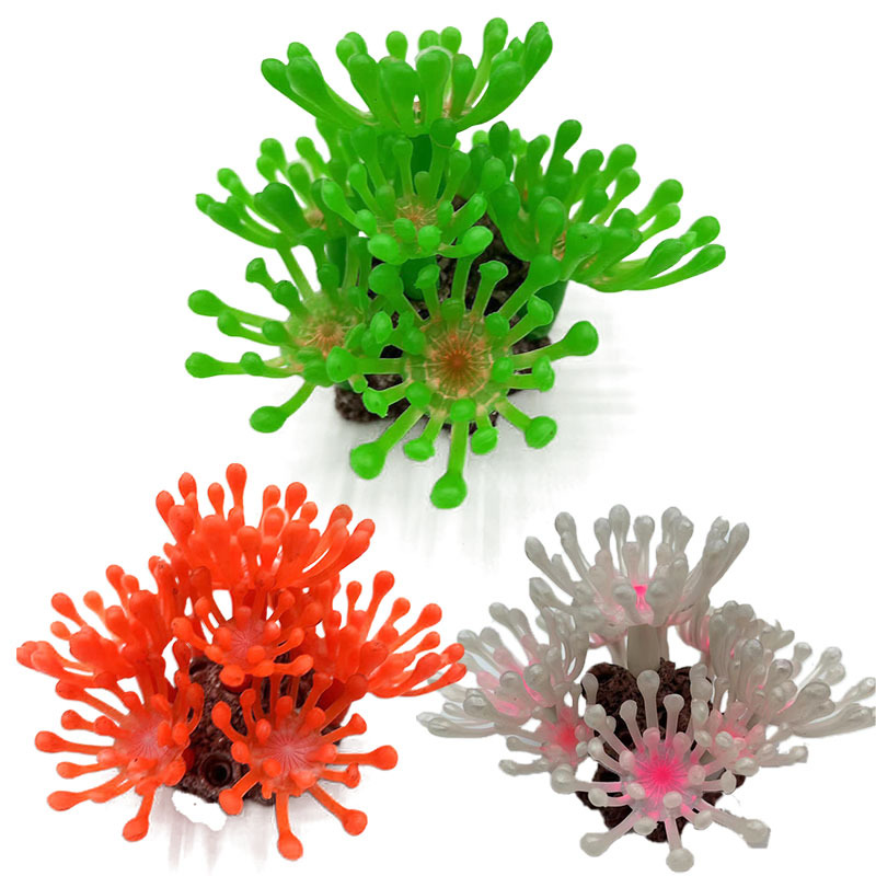 New simulation software fluorescent coral aquarium fish tank landscape decoration environmentally friendly silicone coral supply cross-border e-commerce