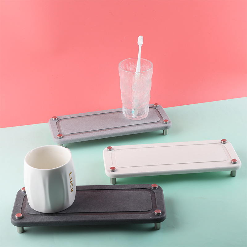 Diatom Mud Coaster Simple Solid Color Absorbent Quick-drying Diatomite Toothbrush Storage Rack Hotel Hotel Bathroom Cup Holder