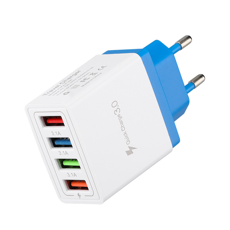 4USB зарядное устройство многопортовое 3A быстрая зарядная головка Smart qc3.0 зарядное устройство для мобильного телефона британское регулирование