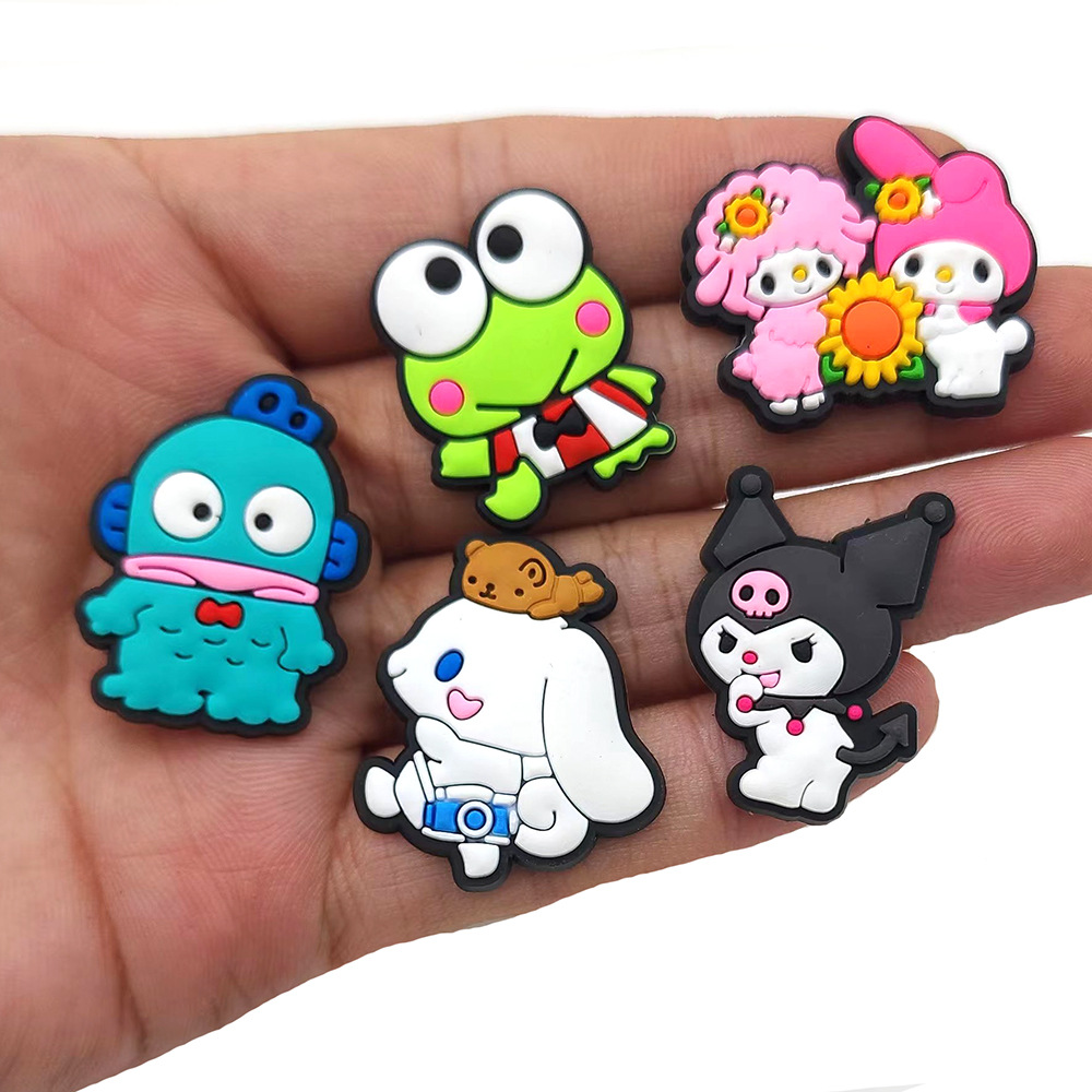 New Sanrio Cute Cartoon Cave Shoes Shoes Flower Shoes Buckle Sun Man Soft Rubber Shoes Accessories Jewelry Decorative Buckle Wholesale