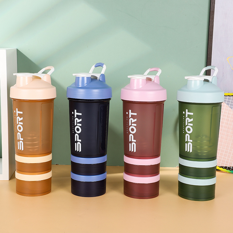 Three-layer shake Cup plastic cup protein powder with powder box fitness sports Cup milkshake cup mixing cup meal replacement Cup