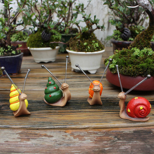 Cross-border new snail set four resin crafts ornaments animal micro landscape garden Moss bonsai decoration ornaments