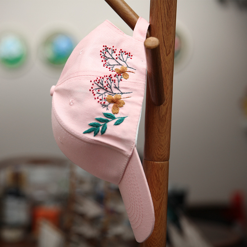 Handmade hat men's and women's embroidery diy production material package Lu Embroidery creative gift for boyfriend sun hat