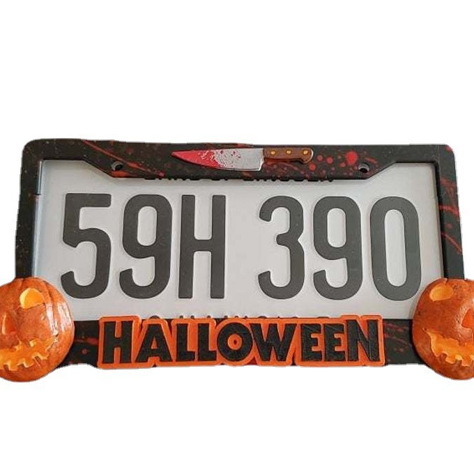 Halloween License Plate Frame万圣节个性迈克尔迈尔斯车牌框架