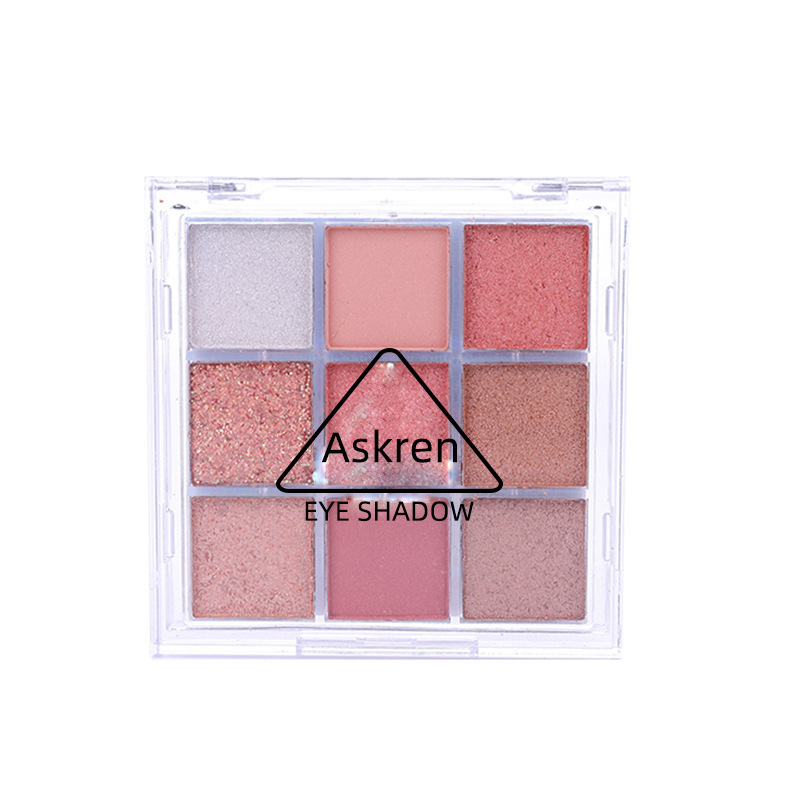 Cross-border makeup eye shadow earth color Beauty Eye Shadow cosmetics nine-color sequins shiny crystal pearlescent matte eye shadow plate