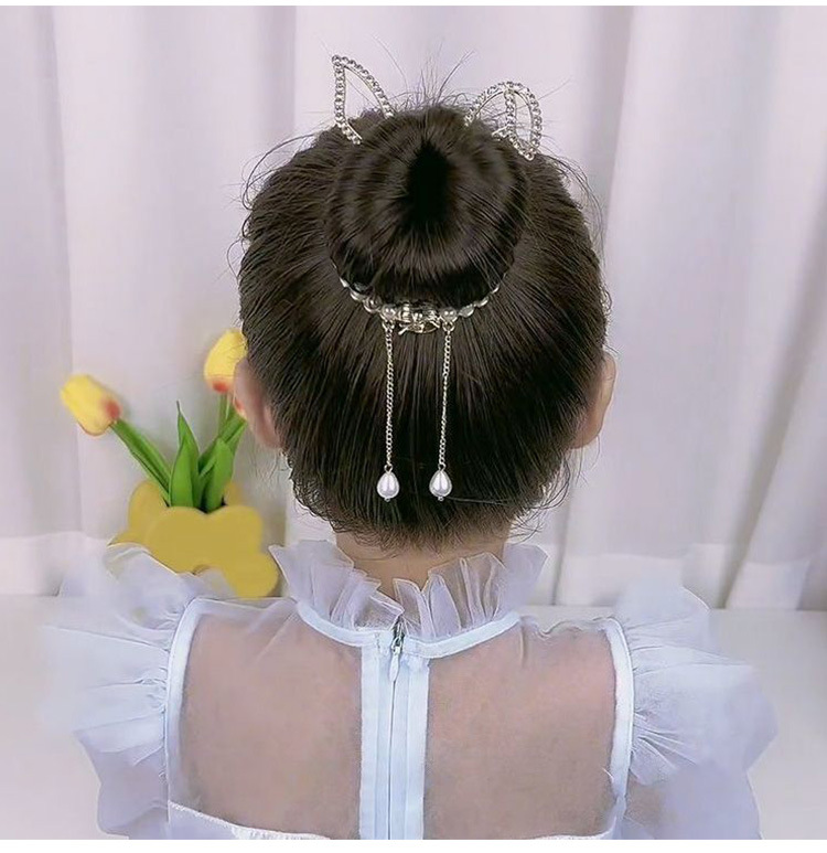 Accessori per capelli con polpette per bambini Copricapo temperamento Forcina per capelli fissa Forcina per capelli con coda di cavallo ad alto senso in stile coreano per ragazze_voghion.com