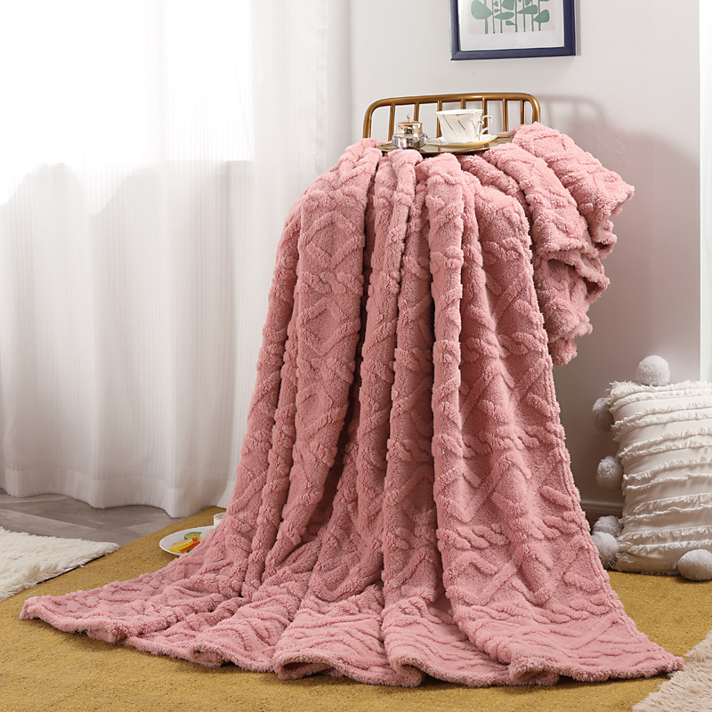 Modern Simple ins Wind Tower Skin Fleece Blanket Solid Color Single Layer Blanket for Spring and Summer Lightweight Air Conditioning Blanket Cover Blanket