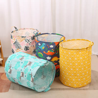 Large Capacity Fabric Storage Basket Clothes Toy Sundries Dirty Clothes Basket Dormitory Home Moisture-proof Mildew-proof Storage Basket