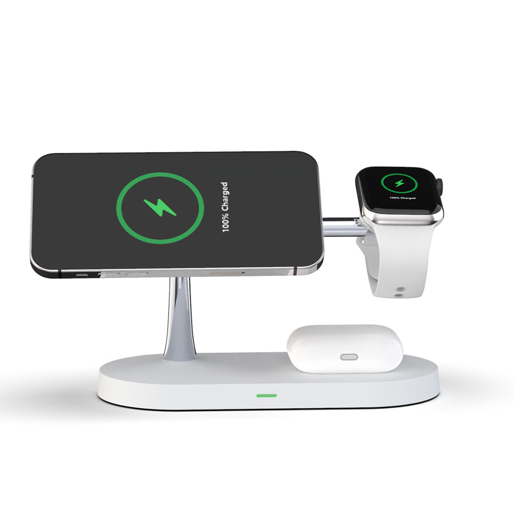 New Magsafe desktop magnetic bracket wireless charger mobile phone watch headset three-in-one wireless charger 15W