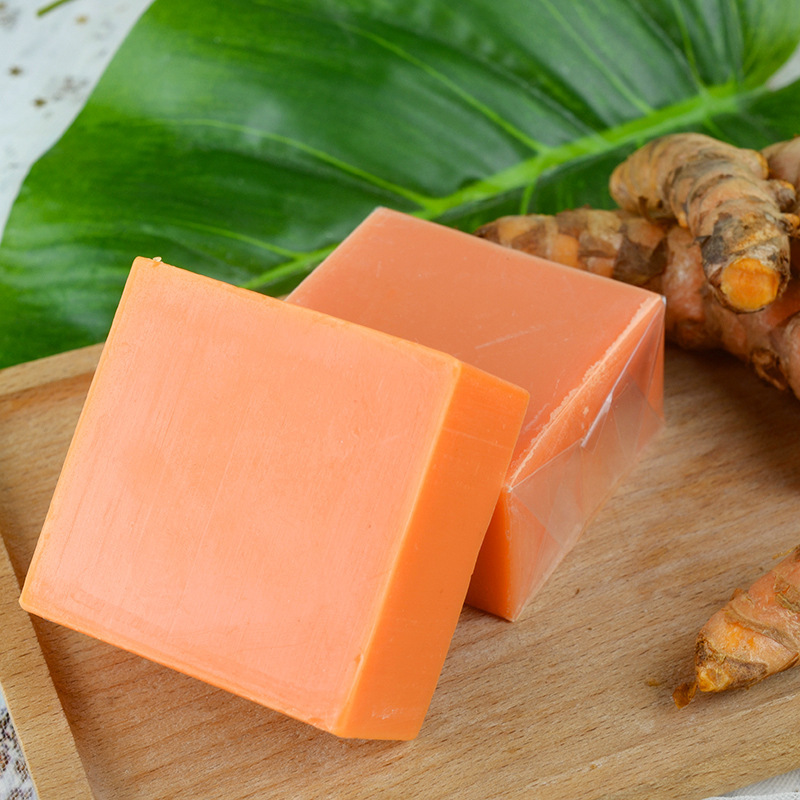 Turmeric Soap Essential Oil Handmade Soap Hot Sale Cleansing Bath Turmeric Soap Chinese English Ginger Small Batch Wholesale Soap