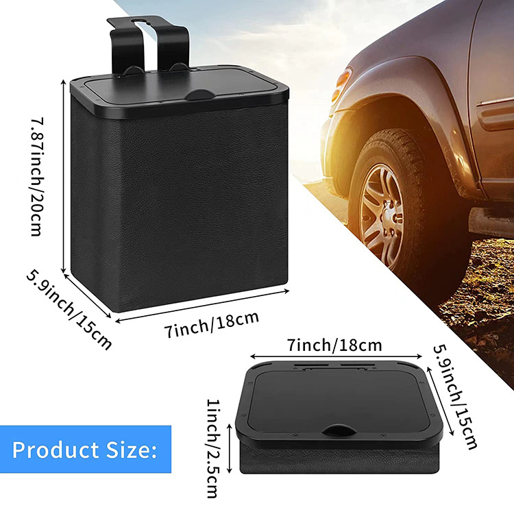 Amazon BS multifunctional car leather seat trash can storage hook storage bag cross-border best-selling