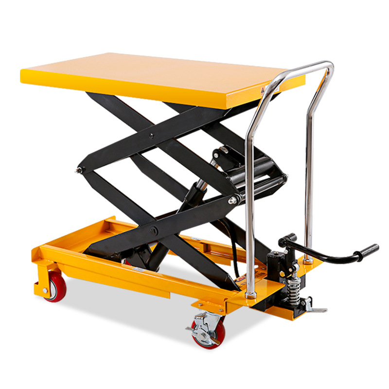 Mobile manual hydraulic lifting platform lift trolley platform car lift scissor type small flat scooter
