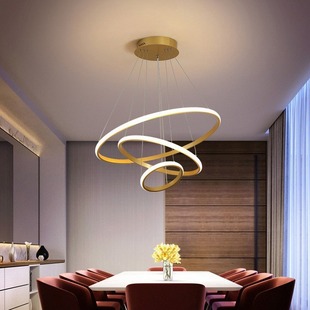 Simple modern creative ring three circle restaurant chandelier master bedroom living room chandelier Zhongshan factory direct sales