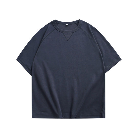 Dengjue Men's New Live Supply Twill Double-sided Cotton khaki Raglan Sleeve Loose Japanese Short-sleeved Men's T-shirt