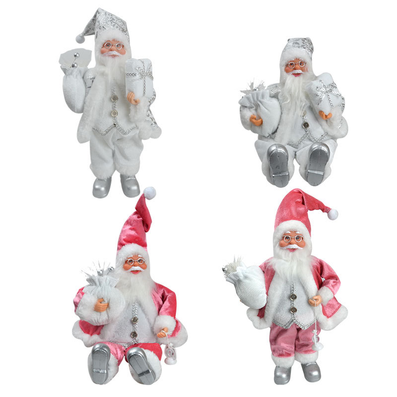 Cross-border new Christmas decoration Christmas resin elderly ornaments standing sitting Santa resin Christmas decoration_voghion.com