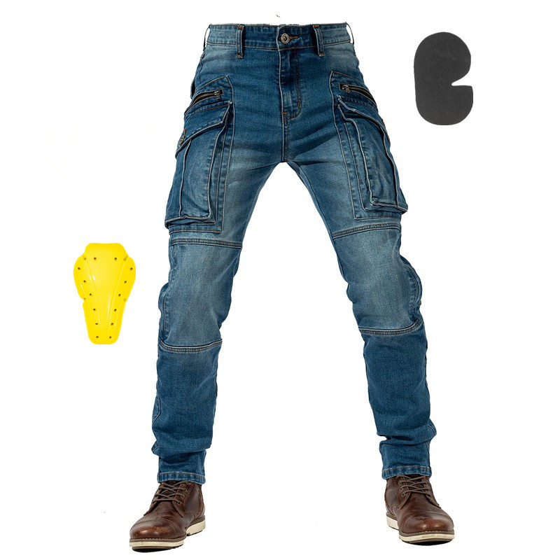 MOTO LANG Motorcycle Riding Jeans Knight Equipment High Bullet Anti-Shatter Motorcycle Travel Pants for Men and Women