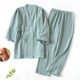 Couple's Japanese-style Kimono Pajamas Spring and Summer Thin Cotton Crepe Men's Bathrobe Lace-up Home Suit Sweaty Clothes