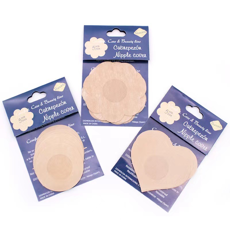 Disposable plum blossom breast patch disposable non-woven chest patch anti-light nipple patch invisible seamless chest patch wholesale