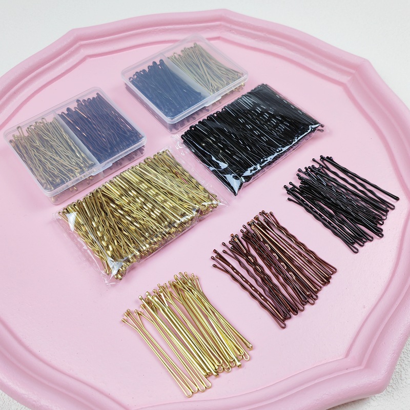 Cross-border boxed steel wire clip metal clip all-match cross hairpin Korean-Japanese bangs clip headdress side clip hair accessories