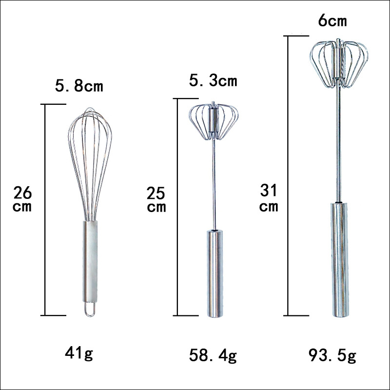 Wholesale manual eggbeater 10-inch stainless steel semi-automatic eggbeater handheld rotating eggbeater baking blender